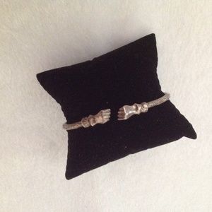 SOLD-West Indies Sterling Silver Fist Cuff Bangle